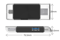 Cantell 6 en 1 TF lector de tarjetas SD tarjeta de memoria portátil micro USB 2,0 tipo C adaptador multifunción tipo C lector de tarjetas OTG