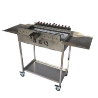 Approvisionnement d'usine Hibachi Grill Chypre Barbecue à charbon de bois automatique avec brochettes carrées