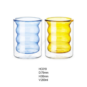 Portacandele in <span class=keywords><strong>Vetro</strong></span> Borosilicato di Alta Qualità, Vuoti e Trasparenti, per Decorazione Casa, Barattoli in <span class=keywords><strong>Vetro</strong></span> Ambrato a <span class=keywords><strong>Doppia</strong></span> Parete per Candele - Product Image 4