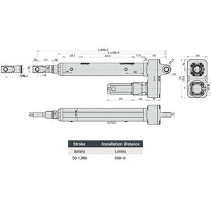 Actionneur linéaire à charge lourde PrimoPal, <span class=keywords><strong>moteur</strong></span> à cycle de service de 100%, 380V, IP55, 20000 Newton, 350mm, 480mm, actionneur linéaire électrique à usage intensif - Product Image 5