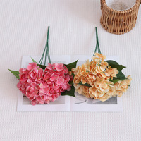 Fleurs artificielles en soie, hydrangea Tiana à cinq têtes, décoration douce, salle de mariage, tissu, bouquet décoratif de table