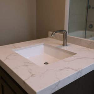 Bathroom <b>Vanity</b> Top 43x22 Rectangular Undermount Ceramic Sink Sintered Stone Modern Design - Product Image 2