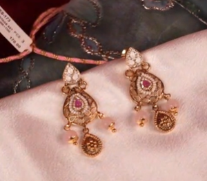 Silver Traditional Necklace <b>Set</b> for Women Pink Stone <b>Beaded</b> Design Bridal Jewelry Elegant Ethnic Wedding Wear <b>Set</b> - Product Image 2