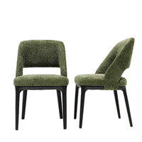Chaise de salle à manger BST de style italien luxueux, minimaliste, en bois massif gris avec tissu de luxe léger, design moderne, mobilier pour la maison