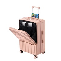 Valise trolley multifonctionnelle 20 pouces avec fermeture éclair, pour étudiantes, élégante et résistante, avec roues universelles