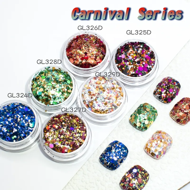 Manufacturers Hot Sale Tumbler Glitter Powder Set Loose Sequin Party Style PET Decoration Christmas Wholesale Chunky Mix