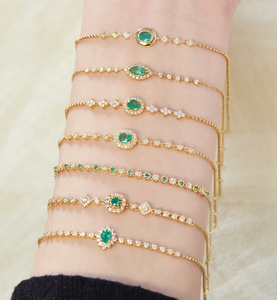 Pulsera de Piedras Preciosas de Esmeralda Natural Auténtica de Lujo con Certificado Xinfly, Cadena de Oro Real de 18k - Product Image 1