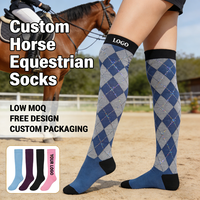 Chaussettes de sport à compression montantes pour homme, design équestre de haute qualité, en coton, unisexe, personnalisables, vente en gros