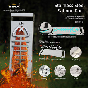 ที่หนีบปลาสแตนเลสพร้อมฐานไม้-ที่วางบาร์บีคิวปลา<span class=keywords><strong>แซลมอน</strong></span>และไม้กระดาน<span class=keywords><strong>ไม้</strong></span>เนื้อแข็ง-ที่วางโลหะ304 - Product Image 6