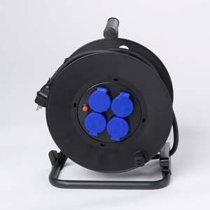Enrouleur de câble <span class=keywords><strong>extérieur</strong></span> <span class=keywords><strong>50M</strong></span> à 4 prises, <span class=keywords><strong>étanche</strong></span> IP44, 3000W, pour usage domestique - Product Image 2