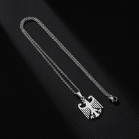 Vente flash - Collier avec pendentif aigle allemand plaqué or 18 carats, chaîne à maillons, acier inoxydable, bijoux patriotiques, cadeau pour couple unisexe