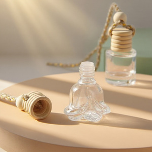 Manufacture Hang Wooden Cap Mini Car Air Freshener Essential Oil Aromatherapy Empty Fragrance <b>Bottle</b> 5ml 6ml 7ml 8ml 10ml 15ml - Product Image 6