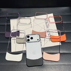 Funda protectora transparente de lujo 2 en 1 creativa para Apple 17promax para <span class=keywords><strong>iPhone</strong></span> 16 <span class=keywords><strong>14</strong></span> 15 con funda de agarre de teléfono de empalme - Product Image 1