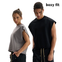 Camiseta sin mangas para hombre, estilo vintage, casual, de verano, streetwear, corte holgado, con cuello corto y borde sin rematar, 100% algodón, transpirable, de secado rápido, para lavar.