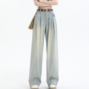 Jeans vintage à jambes larges et taille haute pour femmes, mode décontractée - Product Image 3