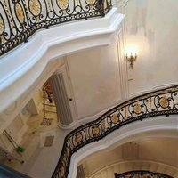 Rampe d'escalier et de balcon traditionnelle en acier inoxydable et alliage d'aluminium, polissage miroir, résistante à la rouille et à l'eau, pour centres commerciaux et hôpitaux