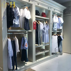 Clothes Display Showcase New Custom Ladies Clothing Kiosk Design Retail Store Women Clothes Display Showcase