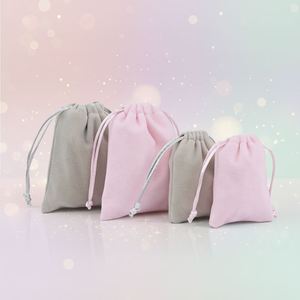 Bolsa Cosmética de Franela con Estampado de Joyería y Lápiz Labial, con Cordón Ajustable (Personalizable), Modelo 088 - Product Image 4
