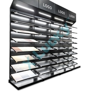 May Mắn Showroom Tùy Chỉnh Tầng Thạch Anh Tháp Đứng Tầng Thường vụ Gốm Gạch Đá Cẩm Thạch Hiển Thị Đá Hiển Thị Với Ánh Sáng - Product Image 1