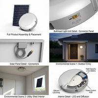 Lampu Plafon Tenaga Surya 500W Panel Monokristalin 50W Baterai Lithium 45Ah Konektor XT60 Lampu Gudang Dalam Ruangan Aluminium Sensor Jarak Jauh