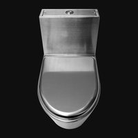 Vente en gros Kuge WC deux pièces en acier inoxydable 304 à double chasse pour toilettes publiques et aires de services routières