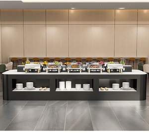 Commercial Double-Sided Insulated Buffet <strong>Table</strong> for Fast Food Serving Industrial Design for Hotels Restaurants <strong>Canteens</strong> Dining - Product Image 4