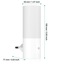 Veilleuses LED miniatures EU à brancher, 2700k blanc chaud, capteur crépusculaire, non dimmables, pour chambre à coucher