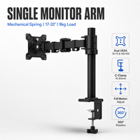 Bras de moniteur simple multifonctionnel, réglage ergonomique de la hauteur, rotation pivotante à 360 degrés pour utilisation avec un bureau debout
