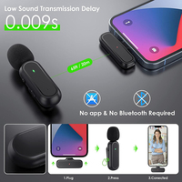 Microphone cravate sans fil professionnel antibruit, portable, pour enregistrement vidéo sur YouTube ou sur téléphone