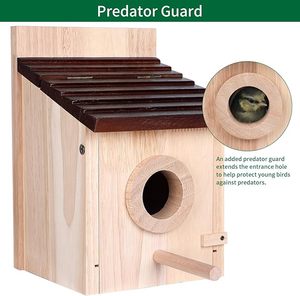 Ahşap kuş evleri ile açık havada için kutup ispinoz Hanging Cardinals asılı Birdhouses gümrükleme bahçe ülke evler - Product Image 4