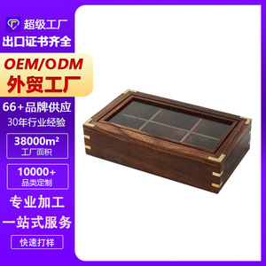 Wooden Jewelry Box With Mirror 6 Compartments Rectangle <b>Watch</b> <b>Case</b> Storage Organizer For Jewelry Packaging - Product Image 5