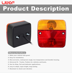 Kit de Luces Traseras para <span class=keywords><strong>Remolque</strong></span> Estándar Europeo de 7 Pines, 4 Funciones, Impermeable, Alta Luminosidad, 12V/24V, Universal para Camiones y Remolques - Product Image 2