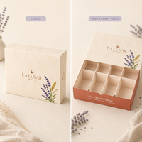 Boîte cadeau de luxe à tiroir coulissant pour pâtisseries, avec logo personnalisé, imprimé botanique, pour macarons, biscuits et chocolats, avec compartiments