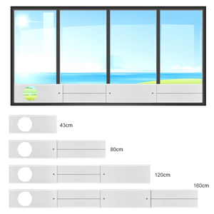 Kit <span class=keywords><strong>de</strong></span> ventilation <span class=keywords><strong>de</strong></span> <span class=keywords><strong>fenêtre</strong></span> manuel en PVC portable 4 pièces, réglable, 16,93 pouces, plaque d'étanchéité pour climatisation domestique - Product Image 4