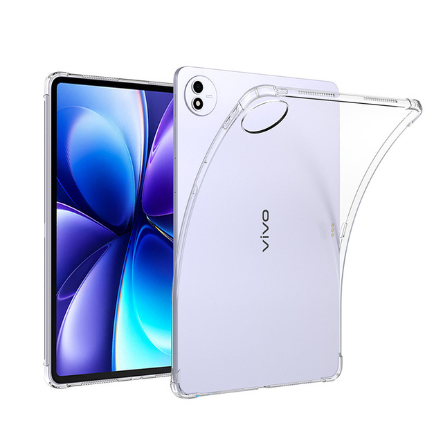 Clear Soft TPU Tablet Case for Vivo Pad6 Pro 13.2" 2026 Transparent Shockproof Air Cushion Corner Protective Back Cover Shell
