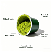 Cápsulas de Matcha Orgánicas Compostables y Ecológicas, Compatibles con Múltiples Sistemas, Sabores Surtidos, Bolsa a Granel, Etiqueta Privada, Caja Personalizada Gratis