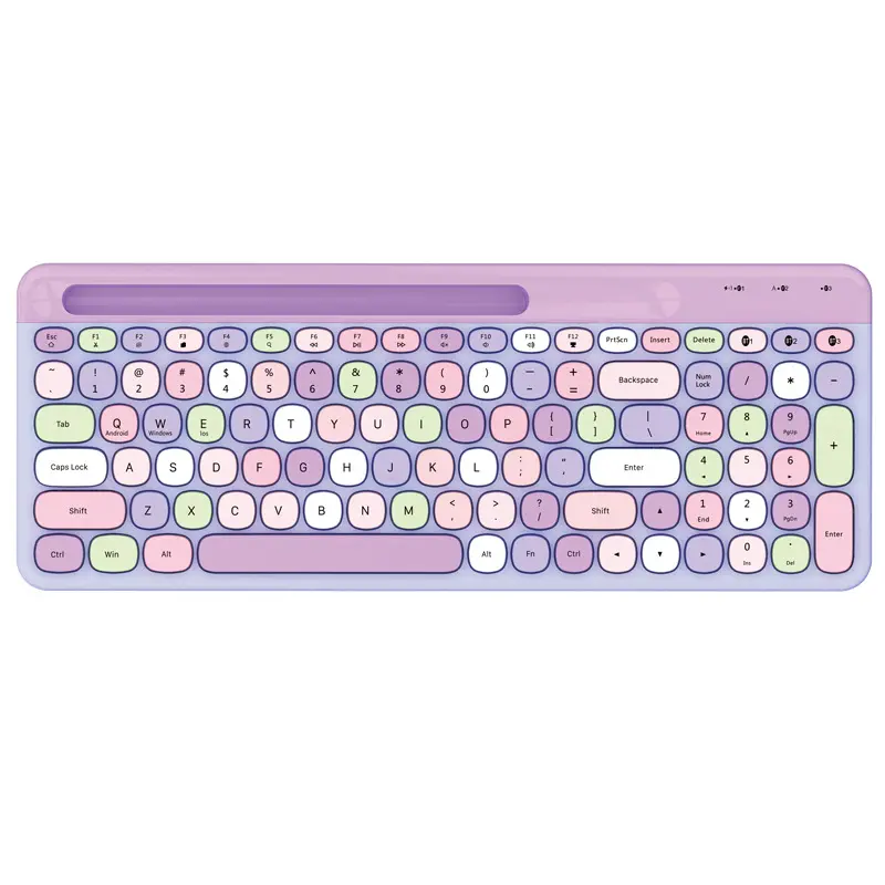 Purple /Blue/Pink/Black/Green Nonluminous Single Wireless Bluetooth Keyboard