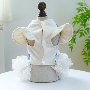 Pour petit chien Design de luxe animaux de compagnie tenues vêtements de mode fête dentelle robe chiot chemise chien jupe Costume pour animaux de compagnie chien robe d'été - Product Image 5