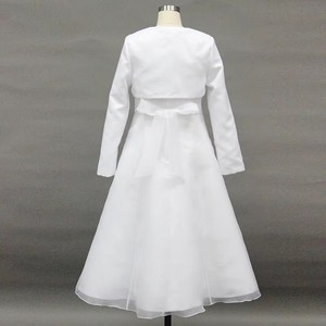 D30569 Vestido <span class=keywords><strong>de</strong></span> <span class=keywords><strong>Primera</strong></span> <span class=keywords><strong>Comunión</strong></span> con Cuello Blanco y Cuentas con Chaqueta <span class=keywords><strong>de</strong></span> Satén - Product Image 4
