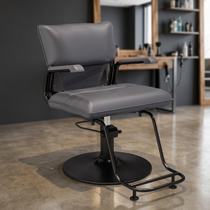 Conris OBCZ-44 Fashionable Simple Metal Barber Salon <b>Chair</b> Leather Seat Height-Adjustable Hydraulic Pump Modern Design 1 Year - Product Image 4