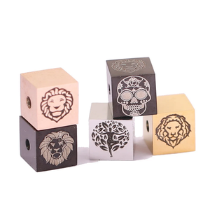 Perline personalizzate in acciaio inossidabile 8mm per braccialetto fai da te che fanno perline di moda con Logo inciso a <span class=keywords><strong>Laser</strong></span> distanziatori di gioielli - Product Image 1