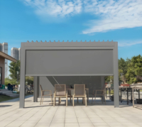 Pergola motorisée en aluminium sur mesure pour jardin extérieur, avec toit à lamelles, imperméable, 4x4m 6x4m
