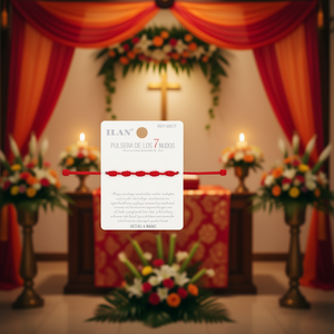 Braccialetto Ilan con 7 nodi, cordino rosso spesso, portafortuna fatto a mano - Product Image 3