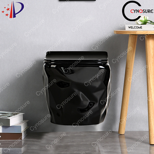 Inodoro suspendido de lujo de cerámica negro de gran venta con tapa, para baño - Product Image 4