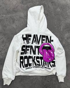 OEM personalizado sin cuerda Digital DTG impresión sudaderas con capucha con dos bolsillos laterales 460GSM 100% algodón polar de gran tamaño sudaderas con capucha con estampado de pantalla - Product Image 1