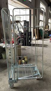 Gegalvaniseerde stalen rolcontainers, handkarren, trolleys, 500 kg draagvermogen, opvouwbaar ontwerp, 5-inch wielen, supermarkt apparatuur, OBO - Product Image 6