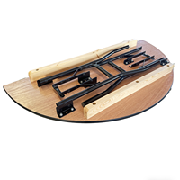Table de banquet demi-lune pliante en bois et contreplaqué, style ferme moderne, pour extérieur et intérieur, idéale pour mariages, fêtes, bars, hôtels et restaurants