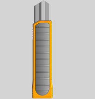 Couteau utilitaire robuste avec lame de 25 mm de large, verrouillage par bouton, revêtement en caoutchouc