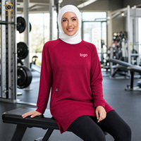 Abaya de sport intégrée Zaynab pour femme, en tissu extensible quatre directions, doux, pour l'entraînement en extérieur, vêtements de sport musulmans