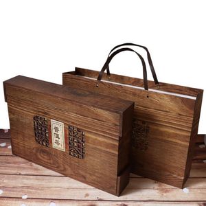 Pu'er Tea <b>Gift</b> <b>Box</b> Solid Wood Rectangle Handmade Craft Storage Container For Tea <b>Cake</b> Packaging High End <b>Gift</b> Use - Product Image 4